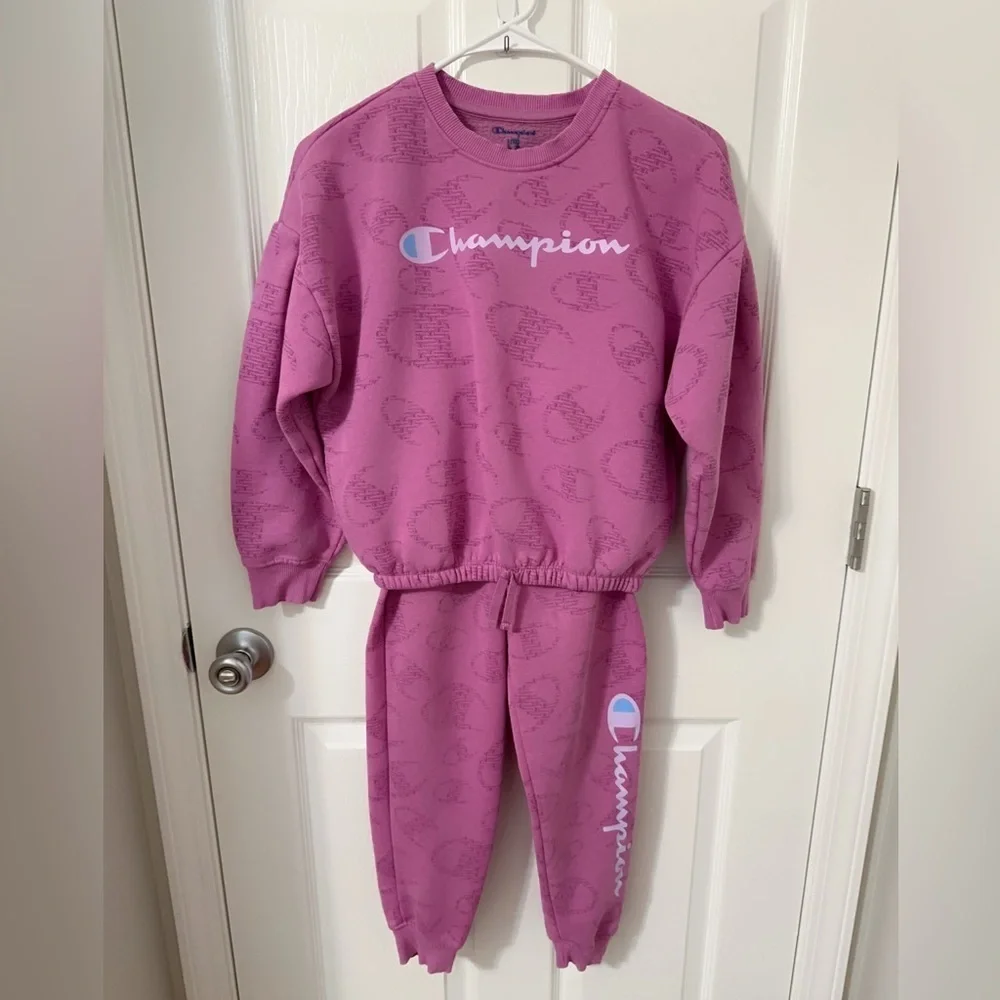2 PIECE SET Champion Kids  Pink Sweatpants And Sweater